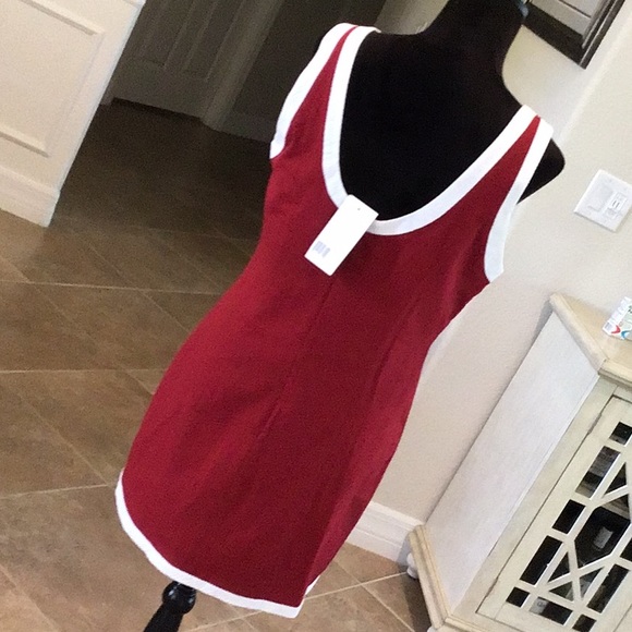 Lauren James Harper dress, crimson with white trim, back zip, size L, NWT - Picture 6 of 10